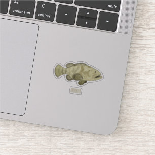Grouper fish cartoon illustration