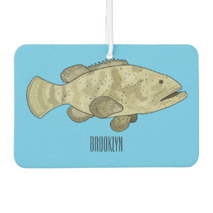 Grouper fish cartoon illustration car air freshener