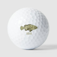 Grouper fish cartoon illustration