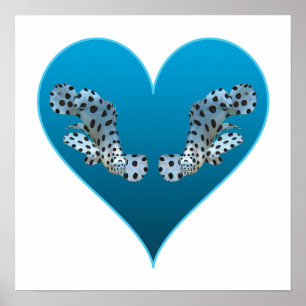Grouper Twins in a Blue Heart - Illustration    Poster