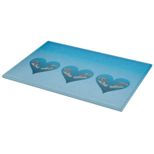 Grouperfish - Blue Hearts, arranged horizontally Cutting Board