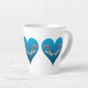 Grouperfish - Blue Hearts, arranged horizontally Latte Mug
