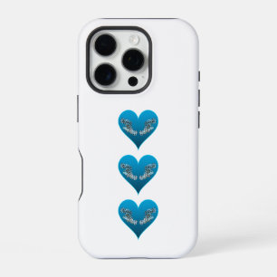 Grouperfish - Blue Hearts, arranged vertically iPhone 16 Pro Case