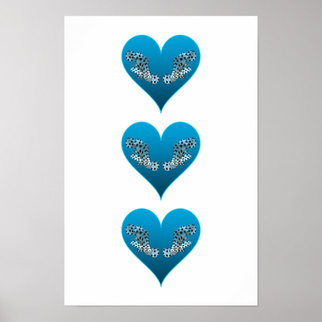 Grouperfish - Blue Hearts, arranged vertically |  Poster (Front)
