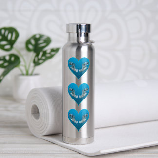 Grouperfish - Blue Hearts, arranged vertically | Water Bottle
