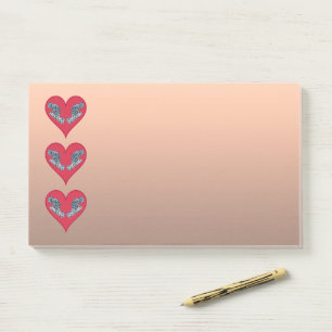 Grouperfish - Red Hearts, arranged vertically Post-it Notes
