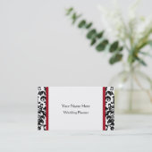 Groupon Black and Red Damask business cards (Standing Front)