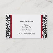 Groupon Black and Red Damask business cards (Back)