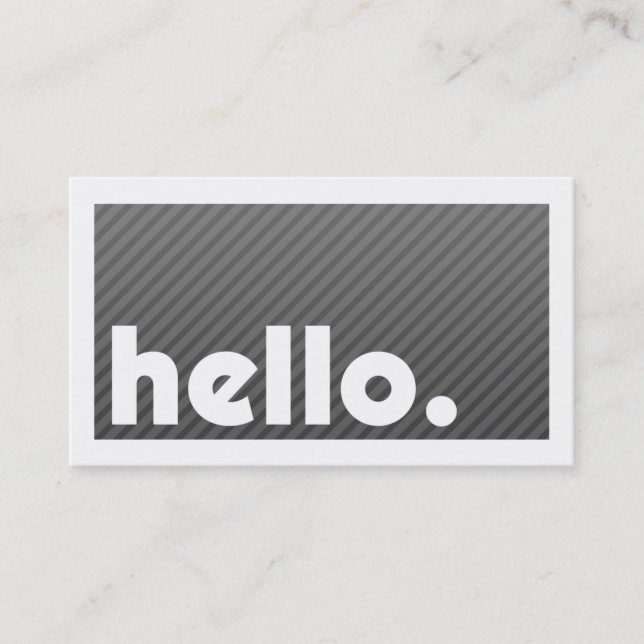 Groupon HELLO Black Stripes Company Business Card (Front)