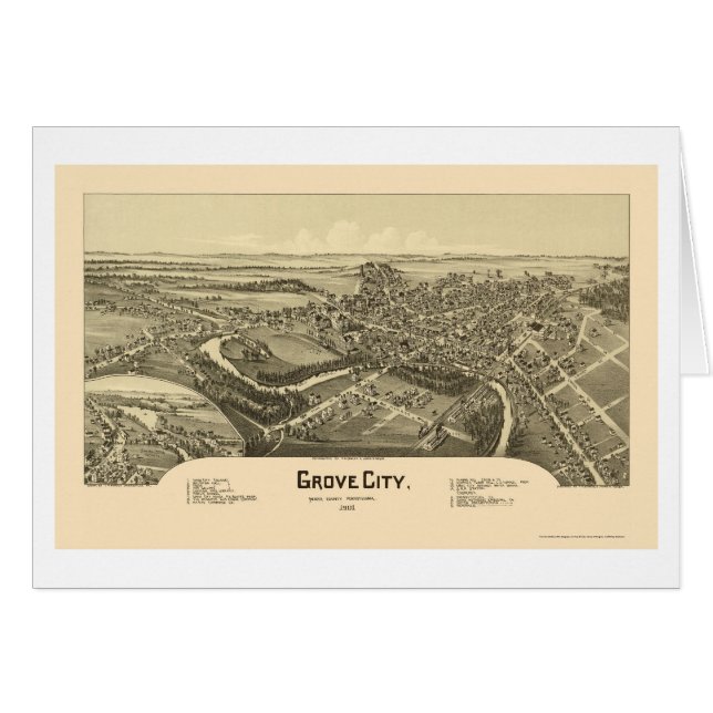 Grove City, PA Panoramic Map - 1901 (Front Horizontal)