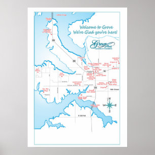Grove OK attractions map Poster