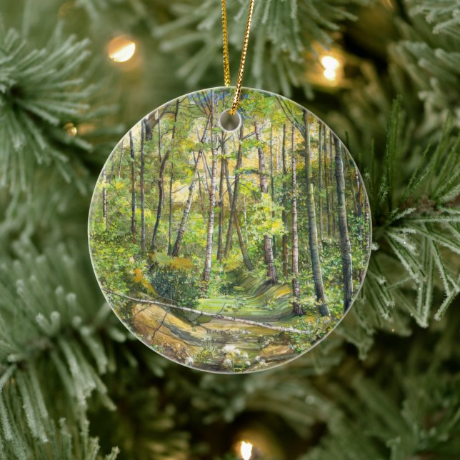 grove painting  watercolor ceramic ornament (Tree)