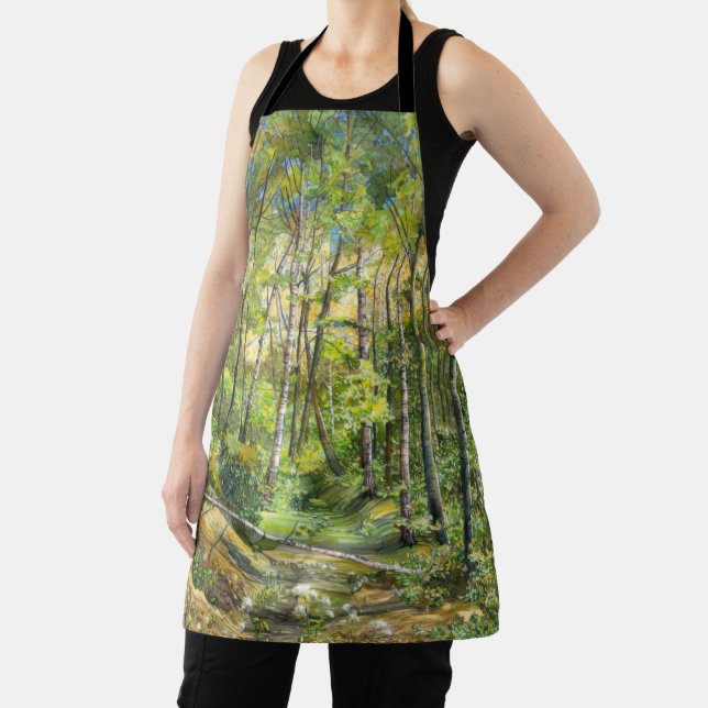 grove painting  watercolor on silk apron (Insitu)