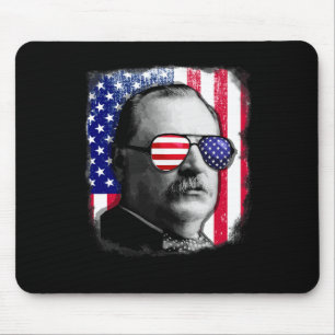 Grover Cleveland Us Flag 4th Of July Mouse Pad