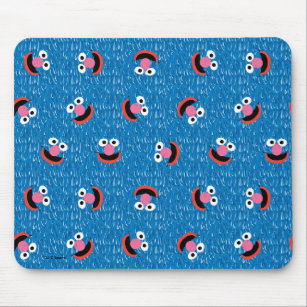 Grover Furry Face Pattern Mouse Pad