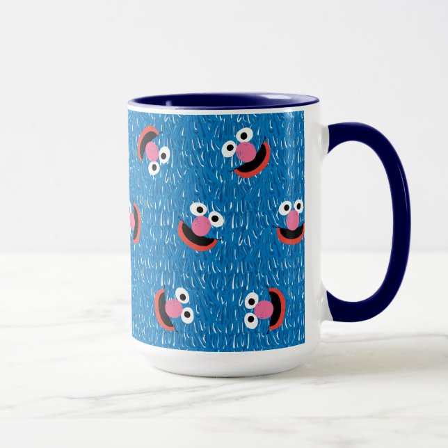 Grover Furry Face Pattern Mug (Right)