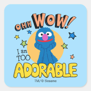 Grover   I Am Too Adorable Square Sticker