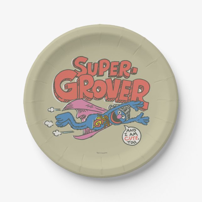 Grover Vintage Kids 1 Paper Plate (Front)