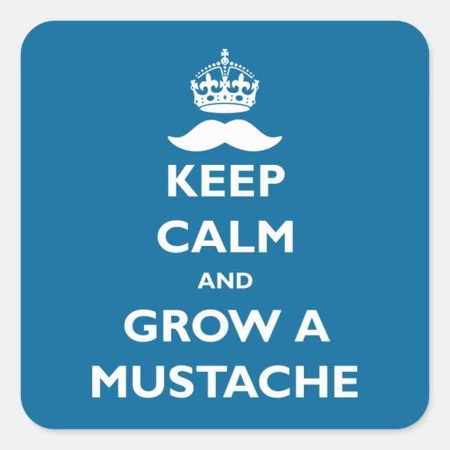 Grow a Moustache Square Sticker (Front)