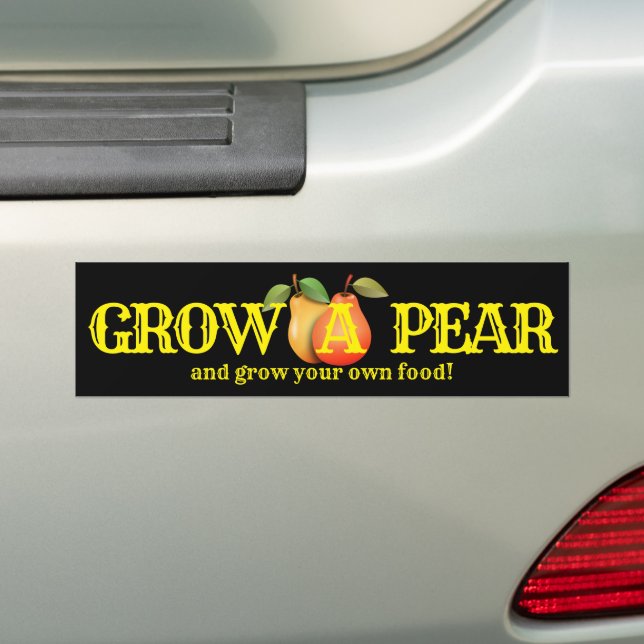 Grow a Pear Bumper Sticker (On Car)