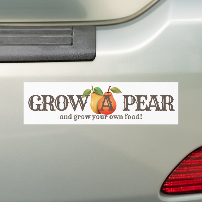 Grow a Pear Bumper Sticker (On Car)