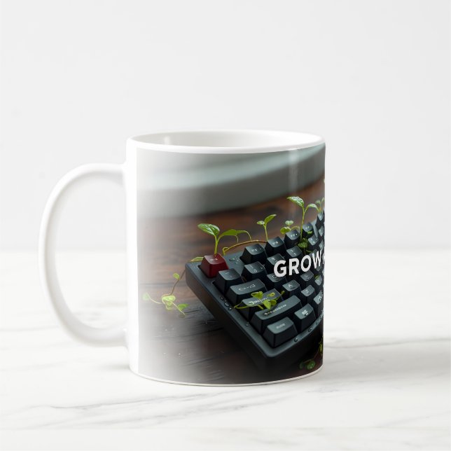Grow Anywhere Keyboard Ceramic Coffee Mug (Left)