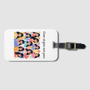 Grow At Your Own Pace Floral Women Portrait Sweats Luggage Tag