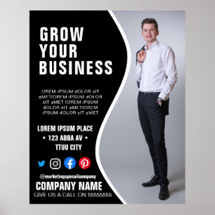 grow BUSINESS custom logo flyer Poster