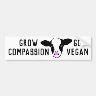 Grow Compassion - Go Vegan - Baby Cow Bumper Sticker