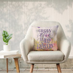 Grow Free Wild Flowers Boho Botanical Quote  Cushion<br><div class="desc">Infuse your home with the beauty of flowers and the spirit of growth with our "Grow Free Wild Flowers" Typography Quote Decorative Throw Pillow. This unique pillow features a captivating floral photo background design, setting the stage for a profound message of freedom and flourishing. "Grow Free Wild Flowers" graces the...</div>