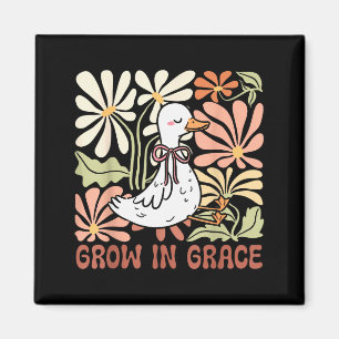 Grow In Grace Boho Floral Silly Goose Coquette Bow Magnet