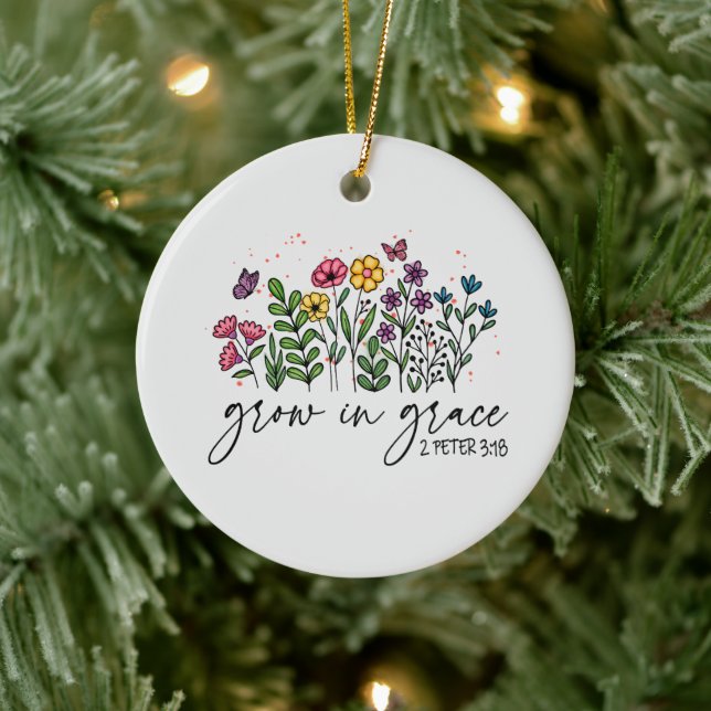 Grow in Grace Ceramic Ornament (Tree)