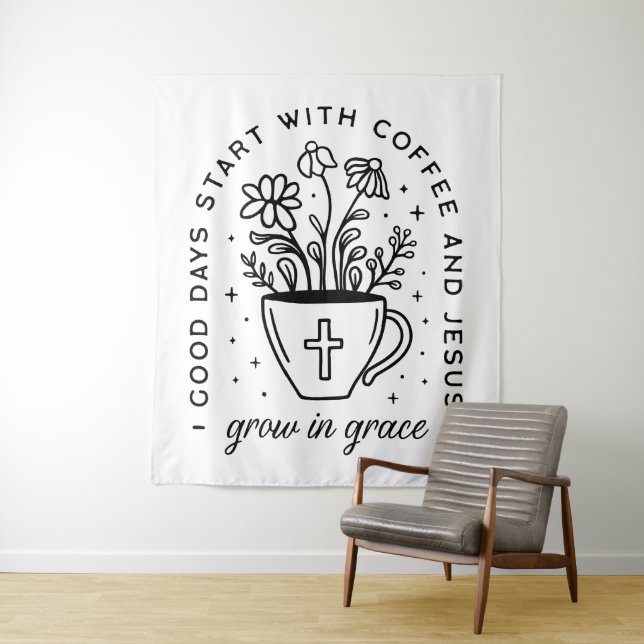 Grow in grace coffee Jesus quotes Tapestry (In Situ)