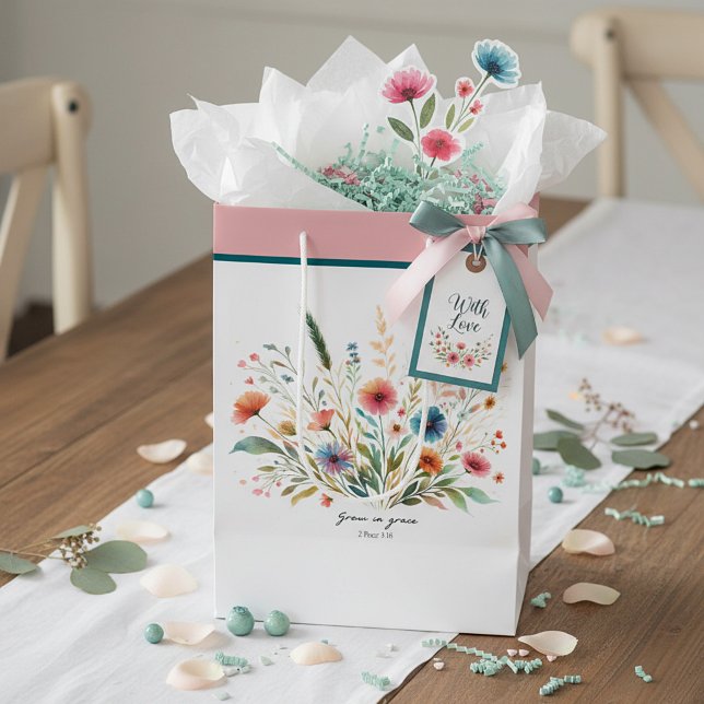 Grow in Grace floral Medium Gift Bag (Creator Uploaded)