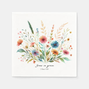 Grow in Grace floral Napkin