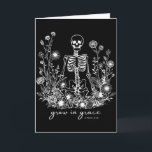 Grow In Grace Floral Skeleton Christian Religious  Card<br><div class="desc">Grow In Grace Floral Skeleton Christian Religious Halloween</div>