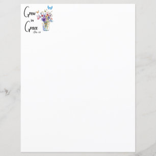 Grow in Grace Floral Stationery