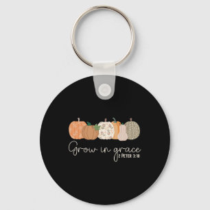 Grow In Grace Pumpkins Fall Thanksgiving Christian Key Ring