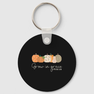 Grow In Grace Pumpkins Fall Thanksgiving Christian Key Ring
