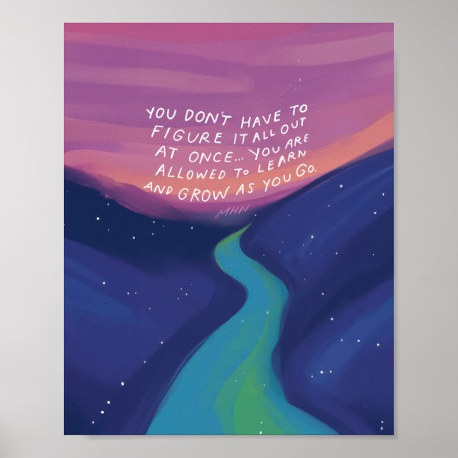 Grow - Inspirational quote and nature Poster (Front)