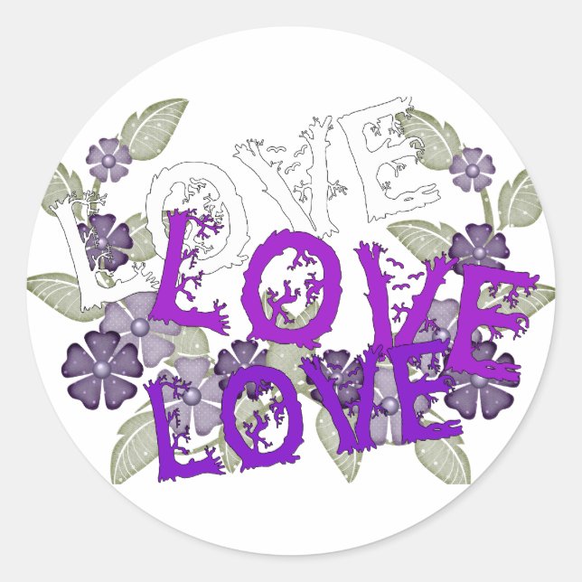 Grow Love Classic Round Sticker (Front)