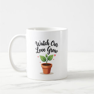 Grow Love with Heart Plant Design Coffee Mug