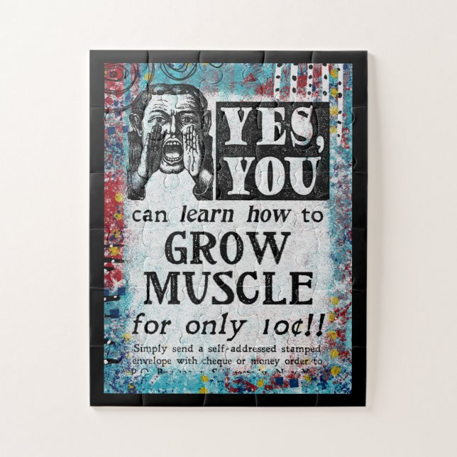 Grow Muscle - Funny Vintage Ad Jigsaw Puzzle (Vertical)