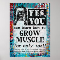 Grow Muscle - Funny Vintage Ad