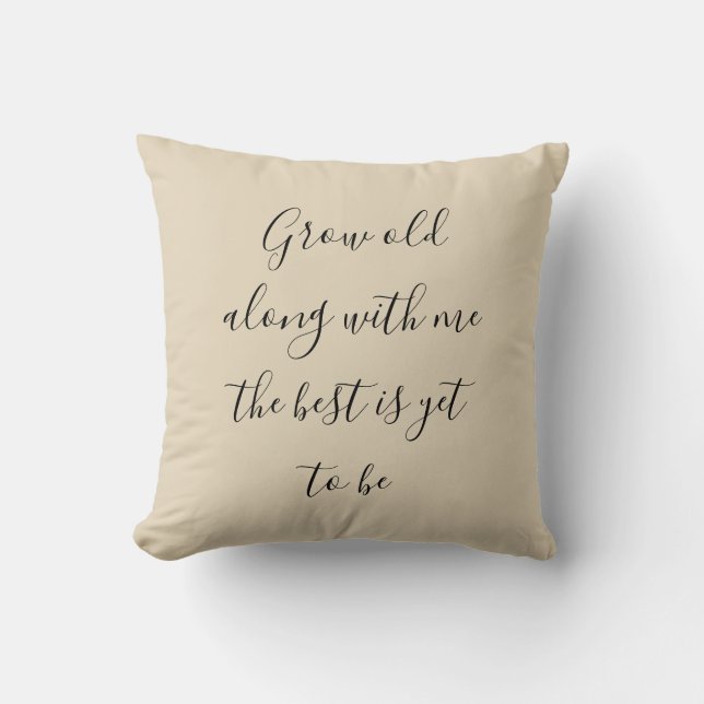Grow old with me 2-sided couples names cushion (Front)
