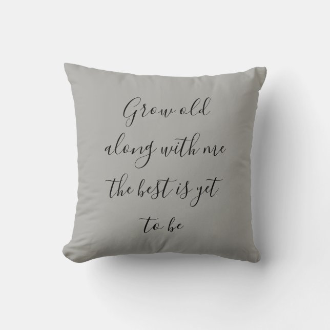 Grow old with me 2-sided couples names cushion (Front)