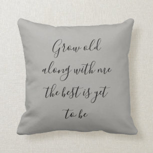 Grow old with me 2-sided couples names cushion