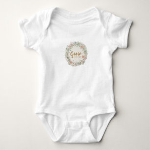 “Grow” or “Flourish.” Baby Bodysuit