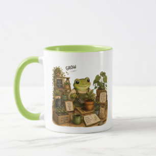 Grow Plants Cute Frog Gardening Mug   Cottagecore 