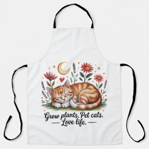 Grow Plants Pet Cats Love Life Cute Gardening Apron